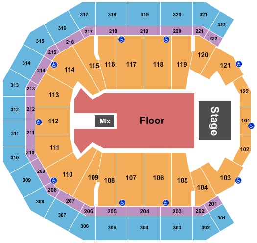Pinnacle Bank Arena Seating Chart: Endstage GA Floor