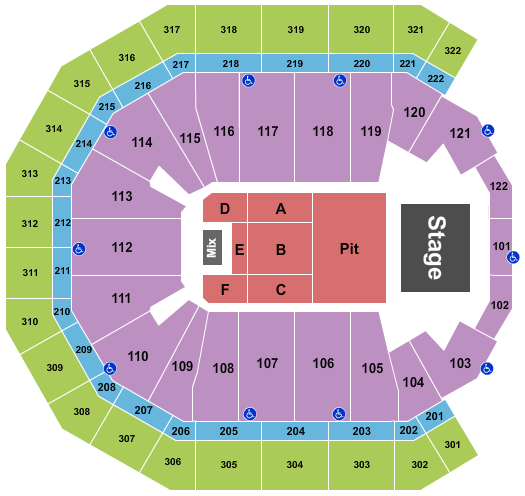 Pinnacle Bank Arena Seating Chart: Endstage GA Pit 2