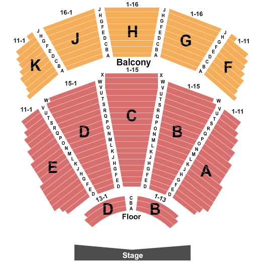 Pioneer Center for The Performing Arts Seating Chart: Endstage 2