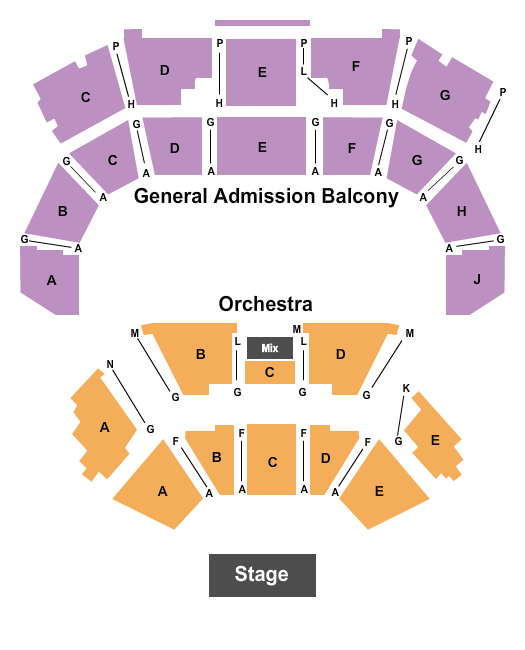 Pittsburg Memorial Auditorium Seating Chart: Reserved Floor/GA Balony