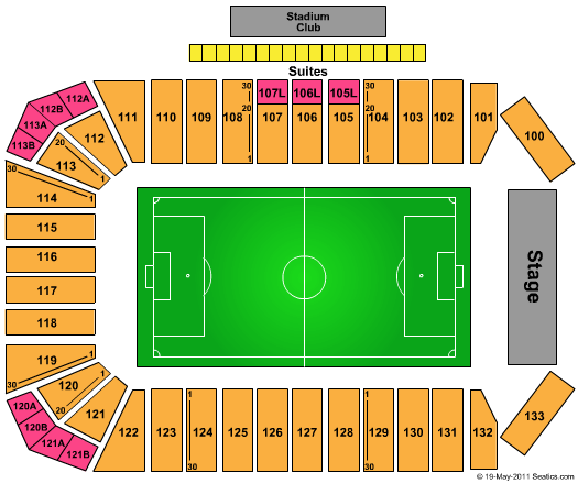 Pizza Hut Park Seating Map