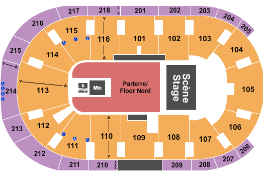Place Bell Seating Chart: Endstage with B Stage