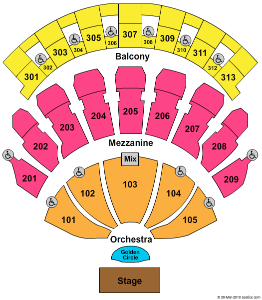 Zappos Theatre Seating Chart