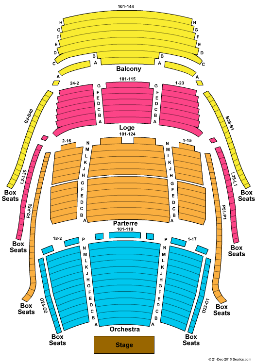 Plaza Del Sol Performance Hall Seating Chart