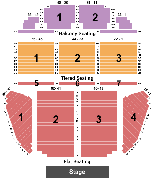 Plymouth Pavilions Seating Chart: End Stage