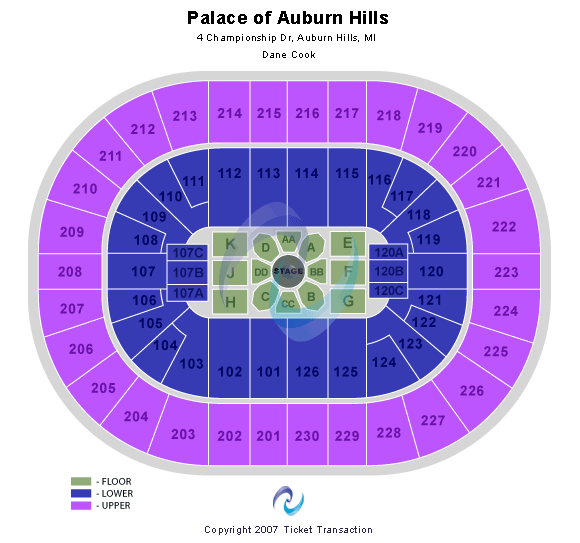 Palace Of Auburn Hills Seating Chart