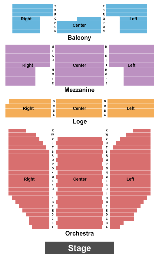Polk Theatre Seating Chart: End Stage