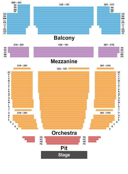 Popejoy Hall Seating Chart: End Stage