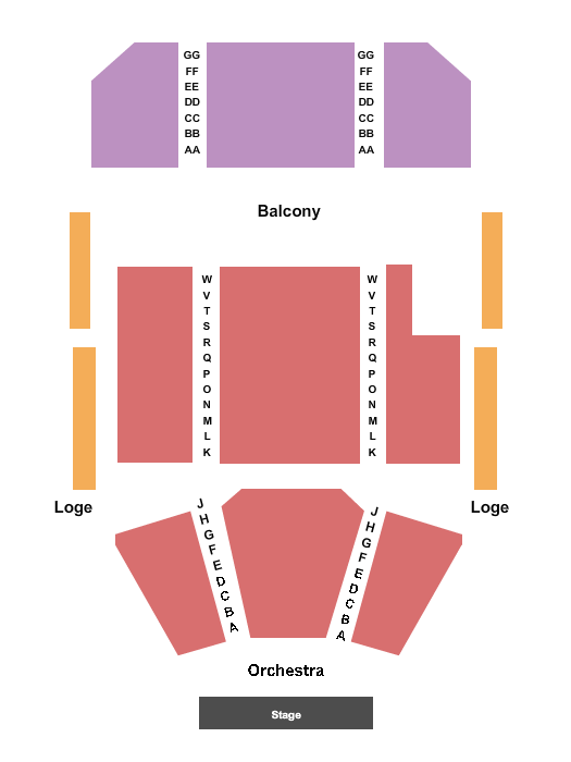 The Port Theatre Seating Chart: End Stage