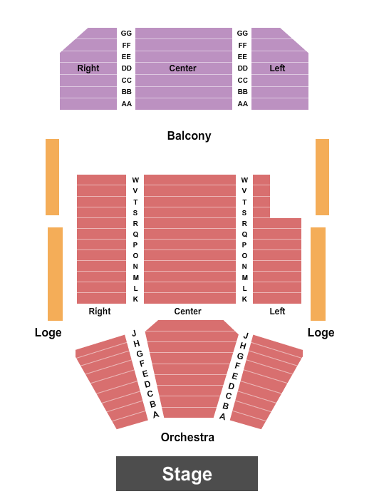 The Port Theatre Seating Chart: End Stage