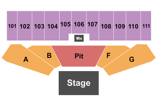 Vystar Pavilion Seating Chart: Endstage Center Pit