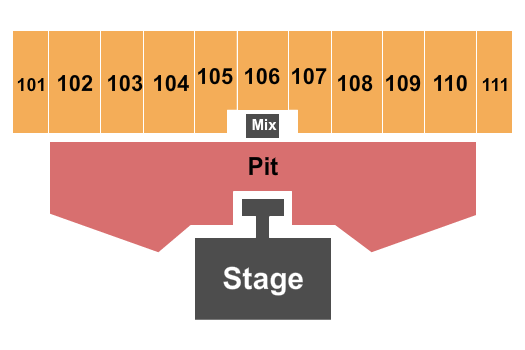 Vystar Pavilion Seating Chart: Endstage Pit with Catwalk