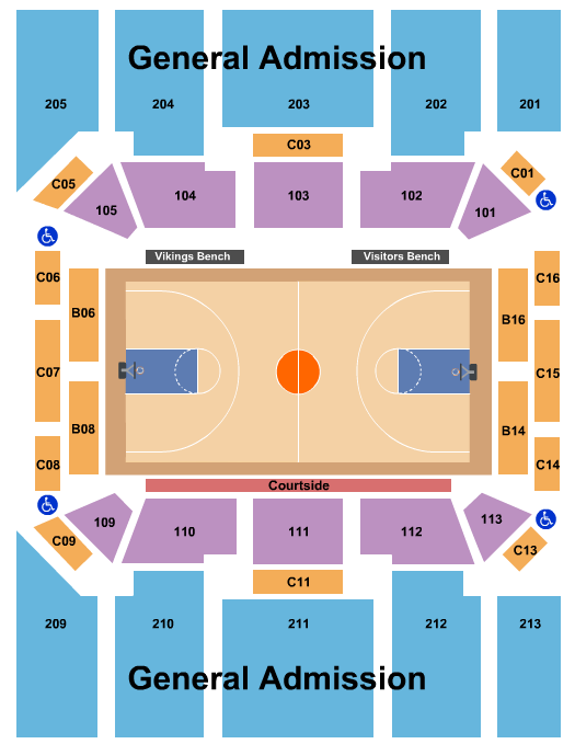 Portland State's Viking Pavilion Seating Chart: Basketball