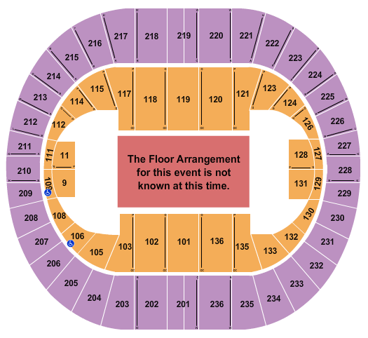 Portland Veterans Memorial Coliseum Seating Chart: Generic Floor