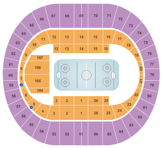 Portland Veterans Memorial Coliseum Seating Chart: Hockey
