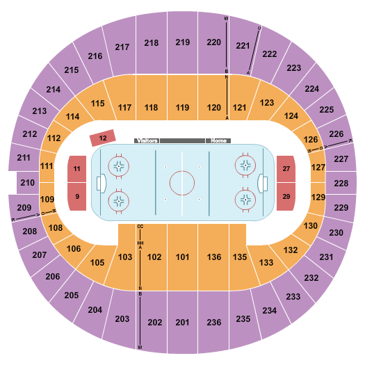 Portland Veterans Memorial Coliseum Seating Chart: Hockey