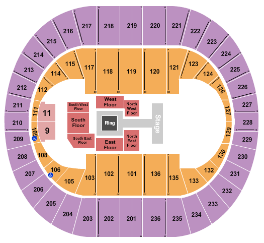 Portland Veterans Memorial Coliseum Seating Chart: Wrestling