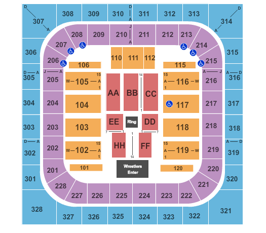 Bank of Springfield Center Seating Chart: WWE