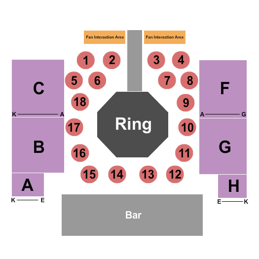 Prairie Knights Casino Seating Chart: MMA