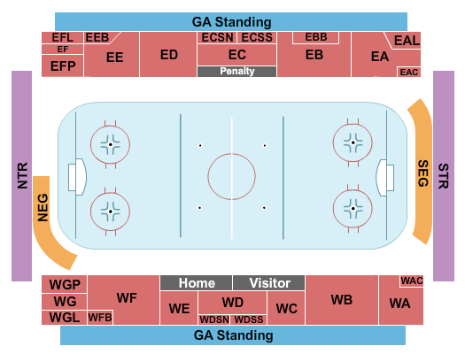 Prairie Lakes Ice Arena Seating Chart: Hockey