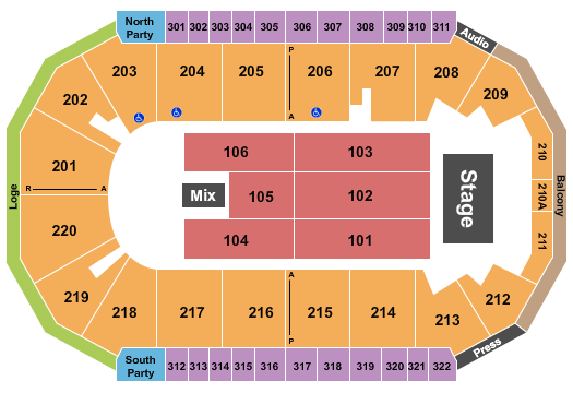 Findlay Toyota Center Seating Chart: Comedy
