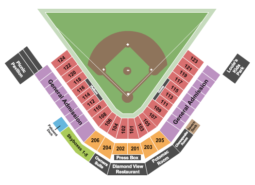 Prince Georges Stadium Seating Chart: Baseball