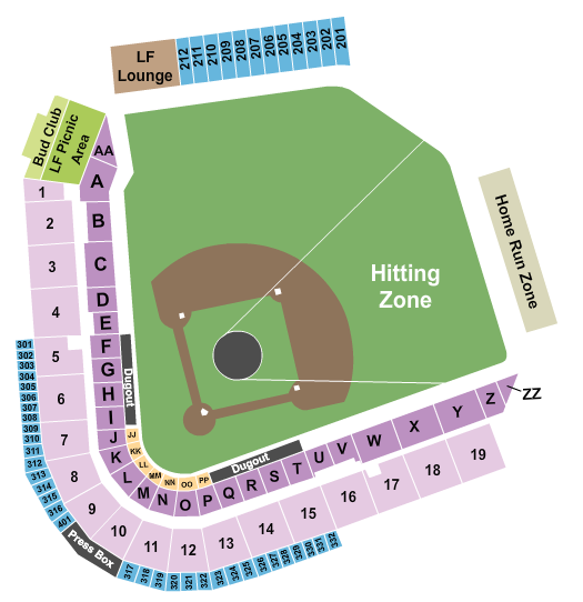 Principal Park Seating Chart: Baseball - Derby