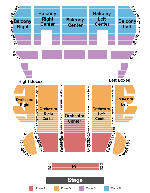 Proctors Theatre Seating Chart