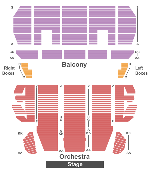 Proctors Theatre Seating Chart: End Stage