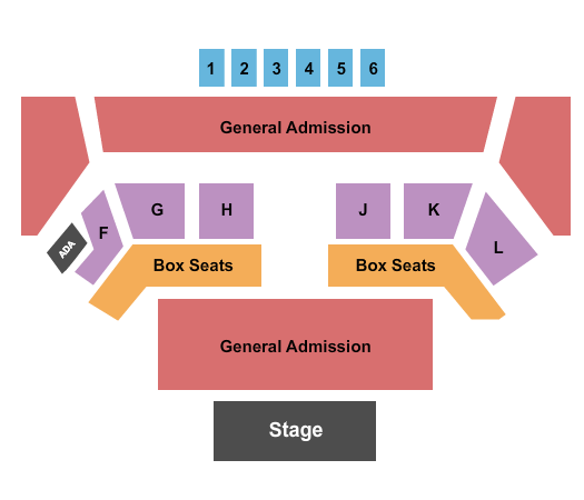 MegaCorp Pavilion Seating Chart: GA/RSV F-L/VIP Tables