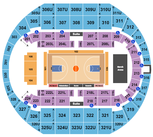 Propst Arena At the Von Braun Center Seating Chart: Basketball - Globetrotters