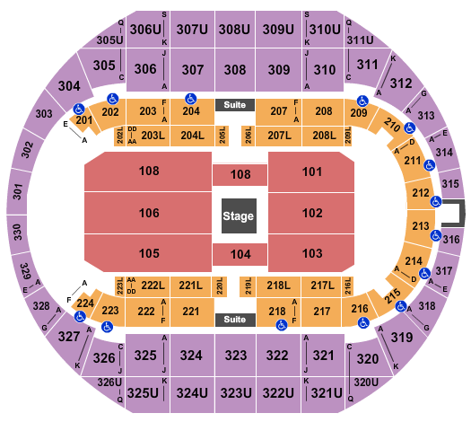 Propst Arena At the Von Braun Center Seating Chart: Center Stage 1