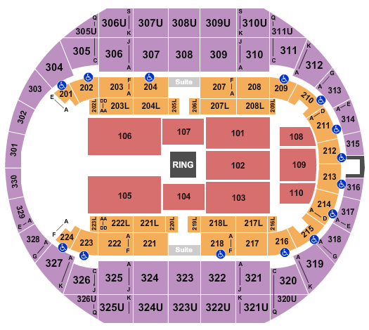 Propst Arena At the Von Braun Center Seating Chart: WWE 2