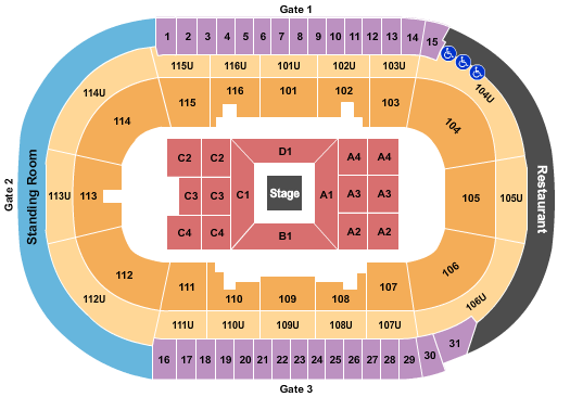 Prospera Place Seating Chart: Center Stage