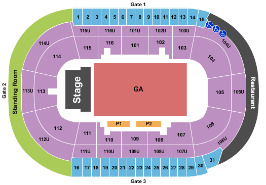Prospera Place Seating Chart: Endstage GA Floor 2