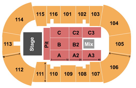 Prospera Place Seating Chart: Endstage GA Pit