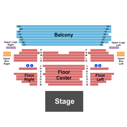 Providence Academy Performing Arts Center Seating Chart: End Stage