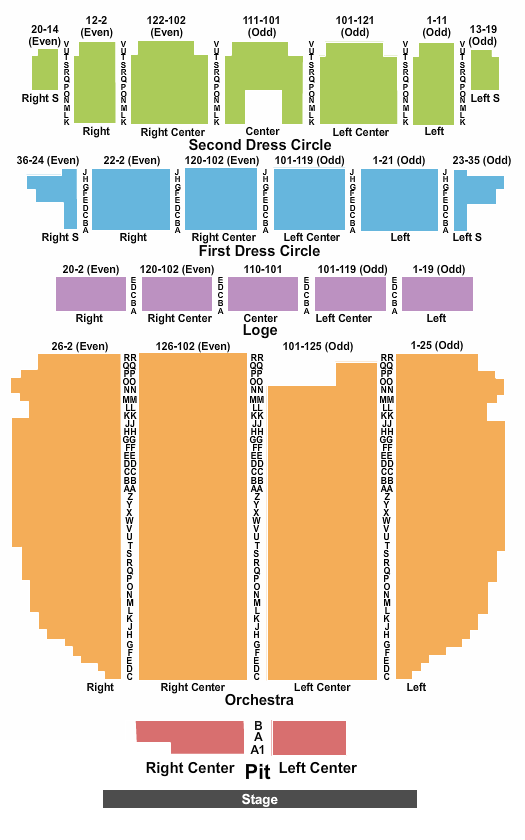 Providence Performing Arts Center Seating Chart: Endstage Pit