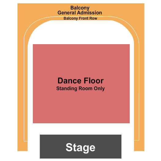 Provincetown Town Hall Seating Chart: Dance Floor/GA Balcony