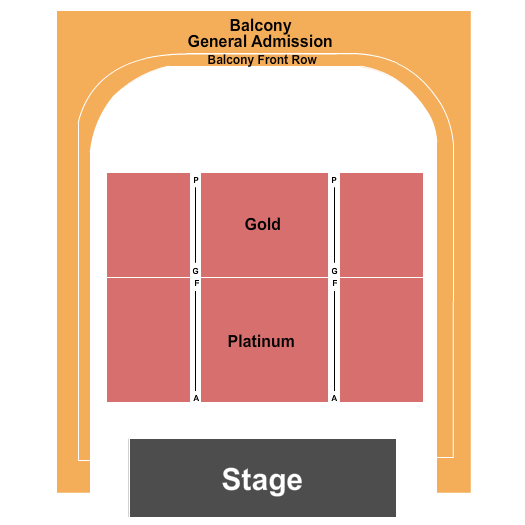 Provincetown Town Hall Seating Chart: Endstage Platinum/Gold
