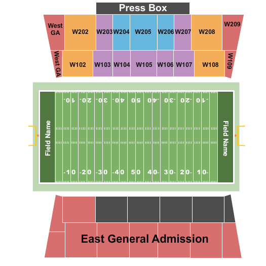 Provost Umphrey Stadium Seating Chart: Football