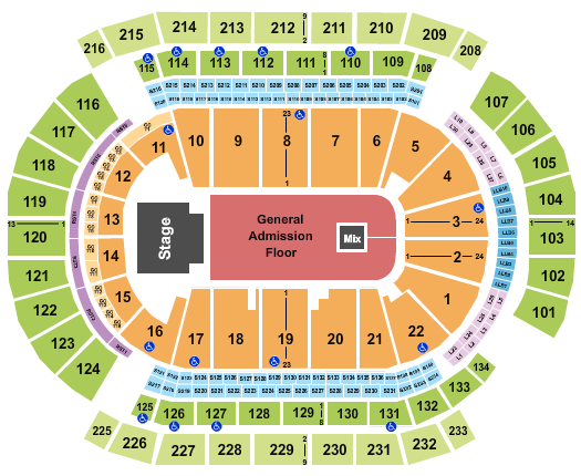 Prudential Center Seating Chart: Endstage GA Floor 4