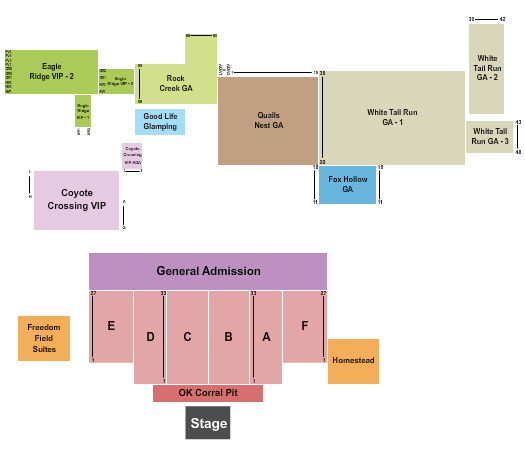 Pryor Creek Festival Grounds Seating Chart: Festival 2