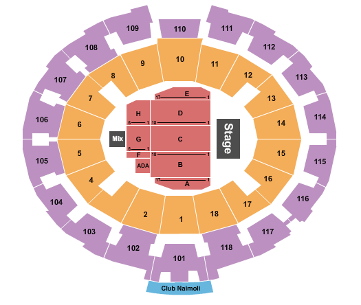 Purcell Pavilion At Joyce Center Seating Chart: Endstage A-H/ADA