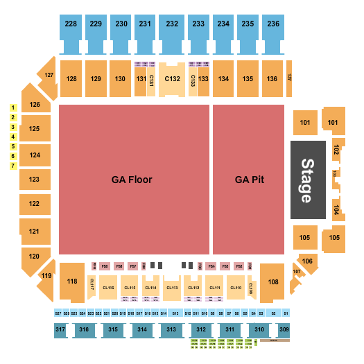 Q2 Stadium Seating Chart: Concert GA Pit