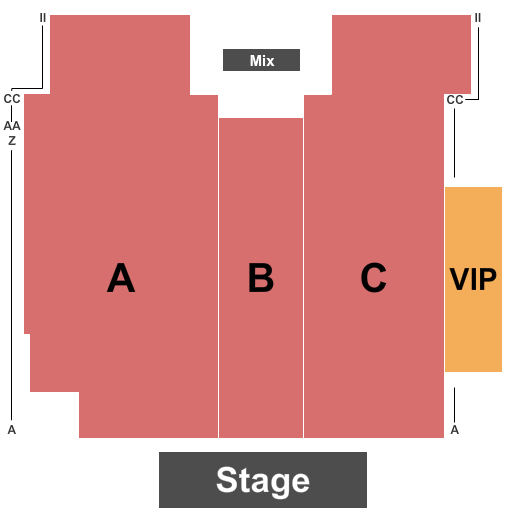 Quad-Cities Waterfront Convention Center Seating Chart: End Stage
