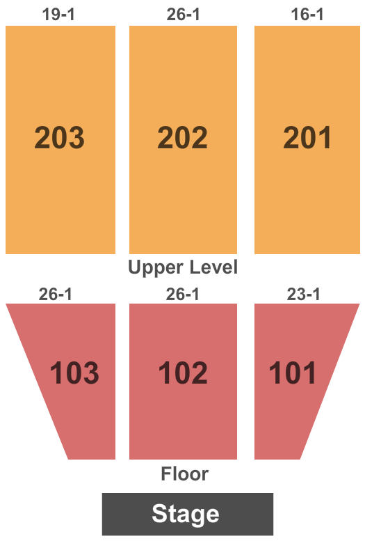 Pipa Event Center at Quechan Casino Resort Seating Chart: End Stage