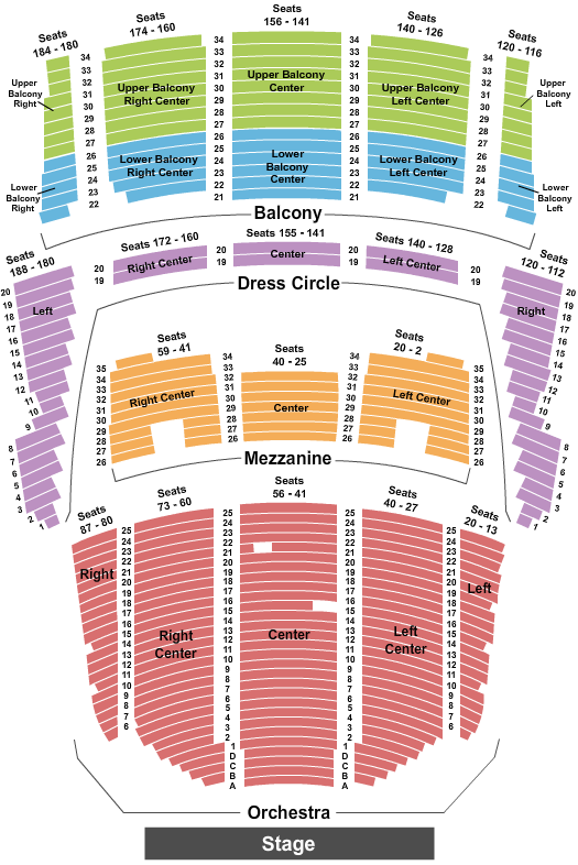 Queen Elizabeth Theatre - Vancouver Seating Chart: Endstage Split Balcony