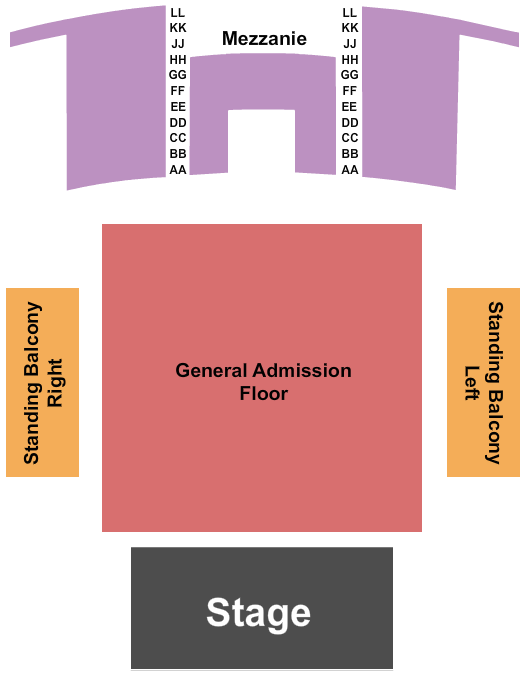 Queen Elizabeth Theatre - Toronto Seating Chart: End Stage GA Floor 3