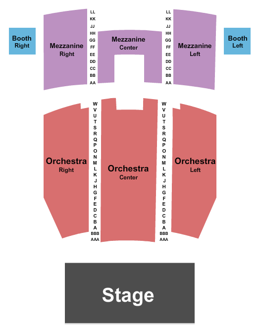 Queen Elizabeth Theatre - Toronto Seating Chart: Endstage Reserved No Sides/Booth